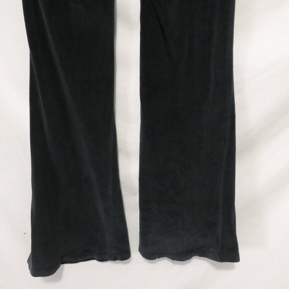 Black Velour Loungewear Bottoms | Bleach Spots On Front Leg | 14 inches measured - Picture 11 of 16